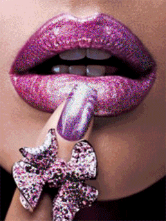 фиолетовые губы. 33 анимационаая картинка, гиф