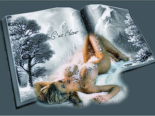 обнаженная женщина на снегу. 50 анимационаая картинка, гиф