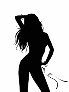 женский силуэт на фоне молний. 77  анимационаая картинка, гиф