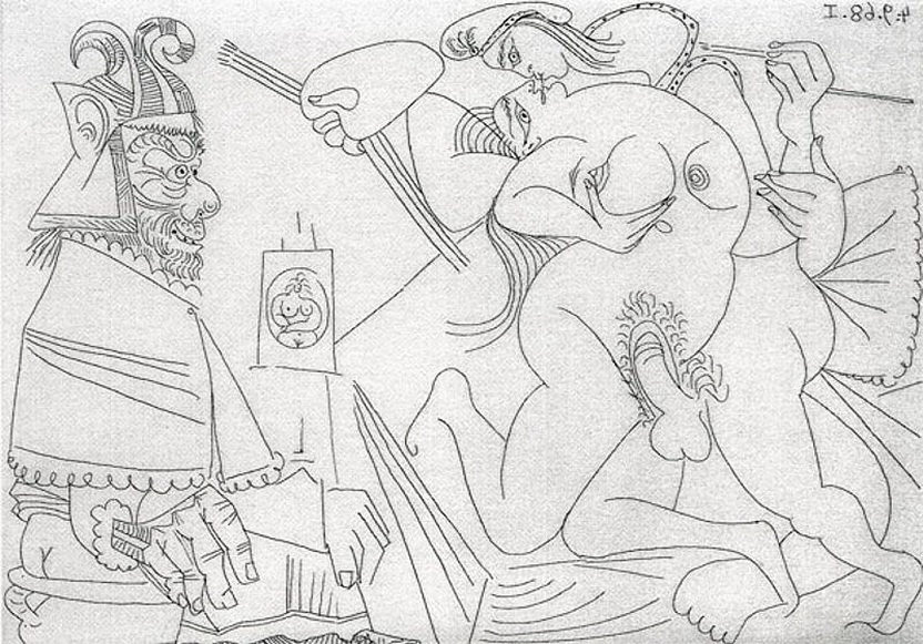хан наблюдает как европейский художник трахает его жену, эротическая живопись