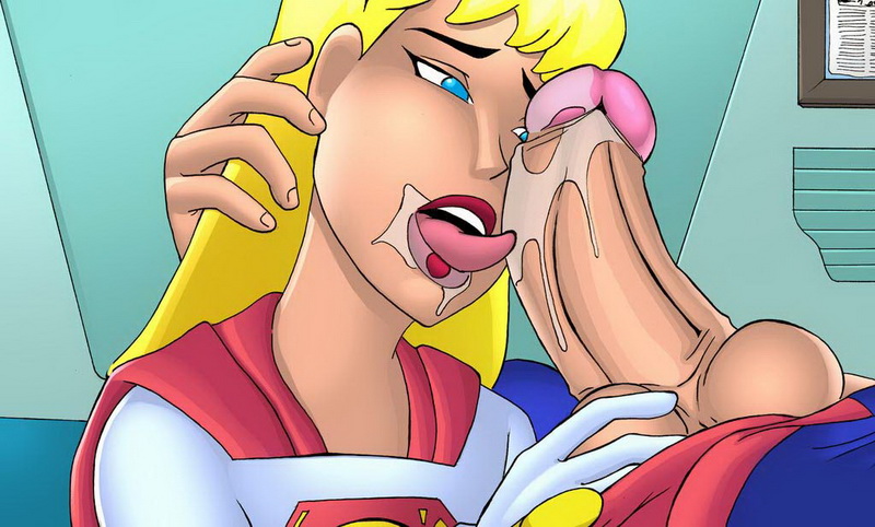 Супергерл облизывает сперму с пениса Супермена, картинка Супермен порно