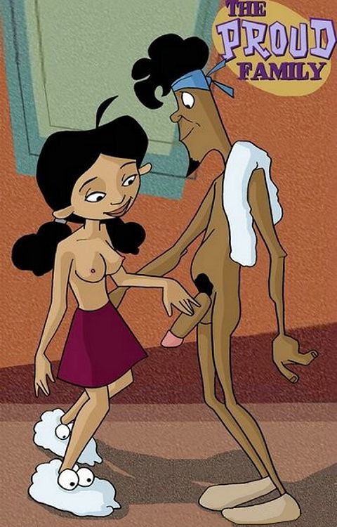 Пенни Прауд из мультфильма Proud Family разглядывает большой пенис своего негритянского приятеля
