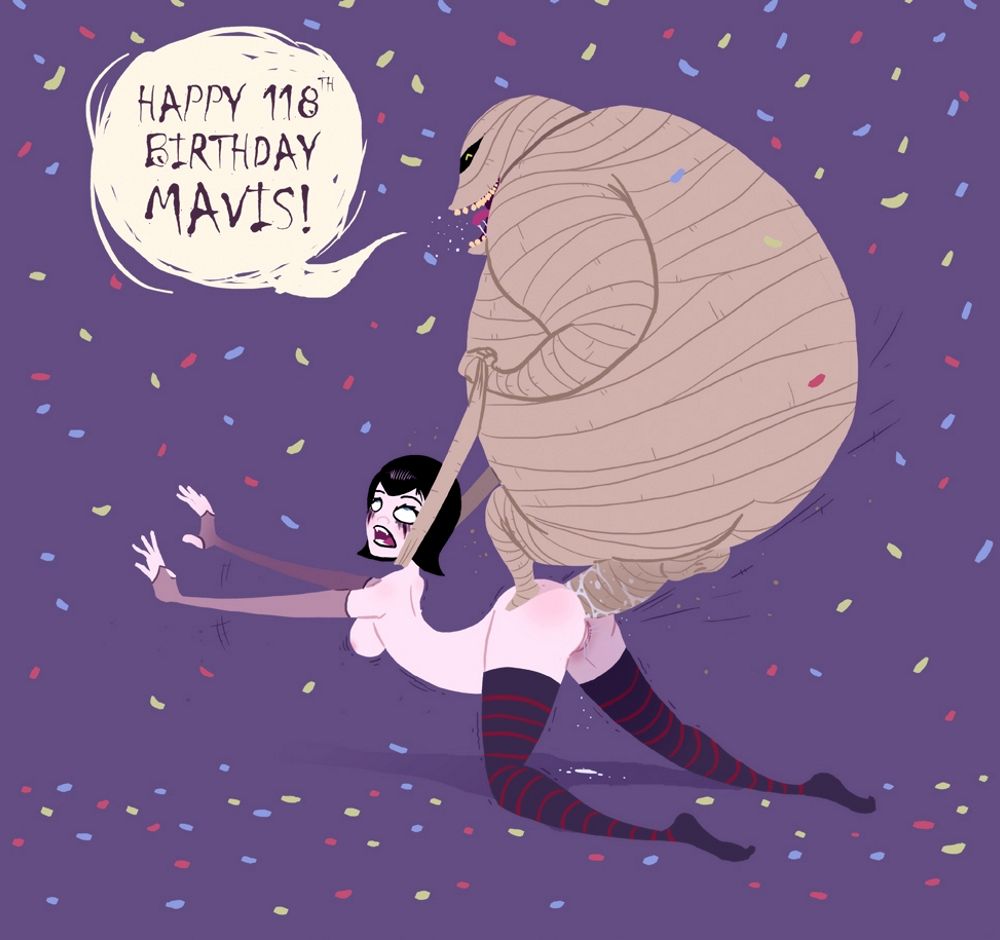 толстая мумия поздравляет Мэйвис с днем рождения натягивая ее в попку, Монстры на каникулах эротика  