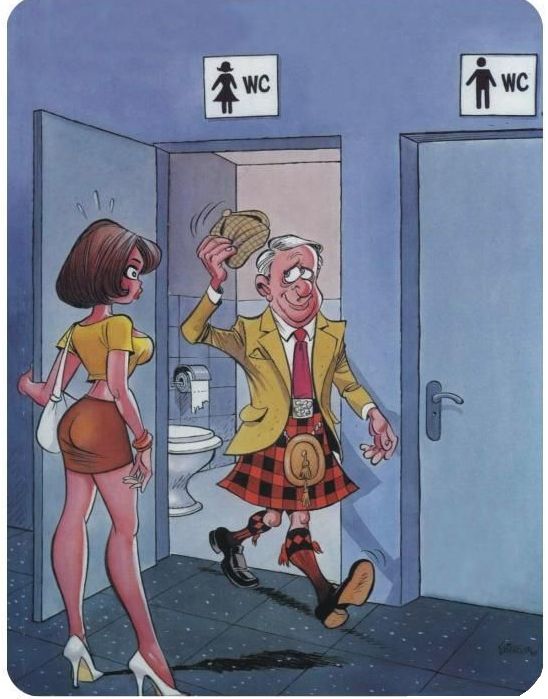 Шотландец в туалете эротический комикс