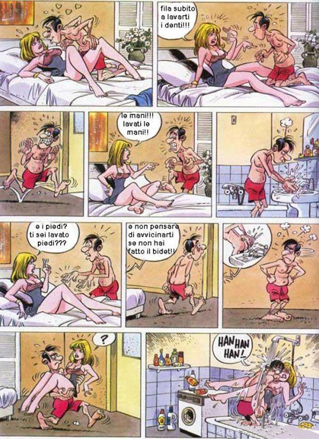 комикс про девушку заставлявшую своего партнера мыть разные части тела перед сексом. закончилось все сексом под душем в ванне