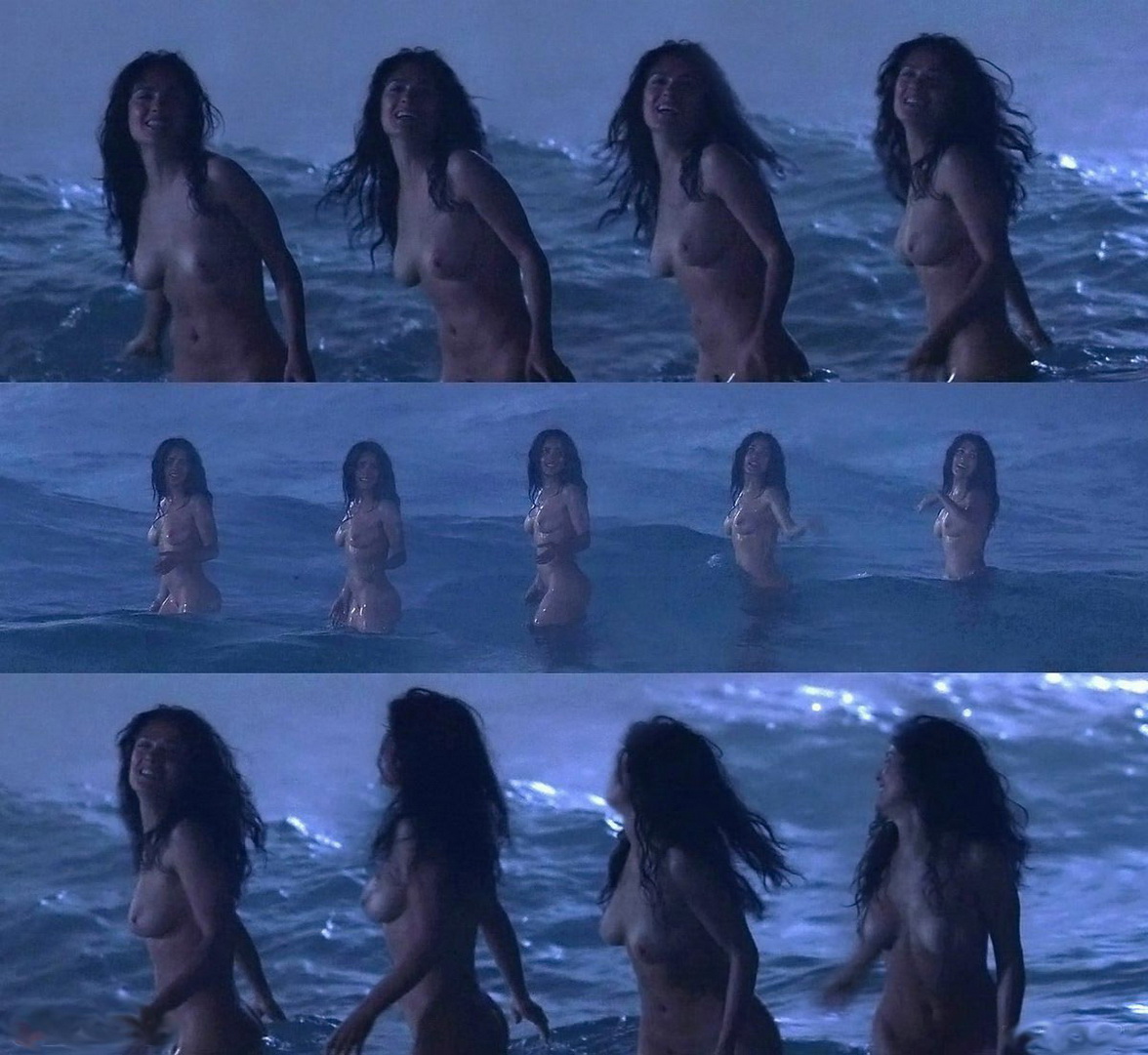 полностью голая Сальма Хайек в море, кадры из фильма