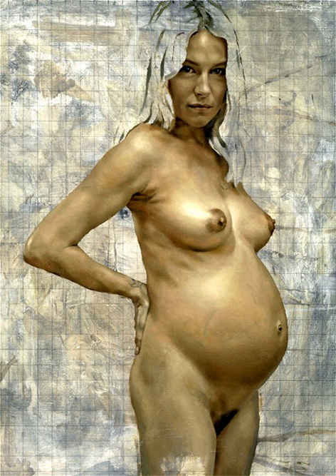 фото беременной Сиенны Миллер в голом виде с волосатым лобком