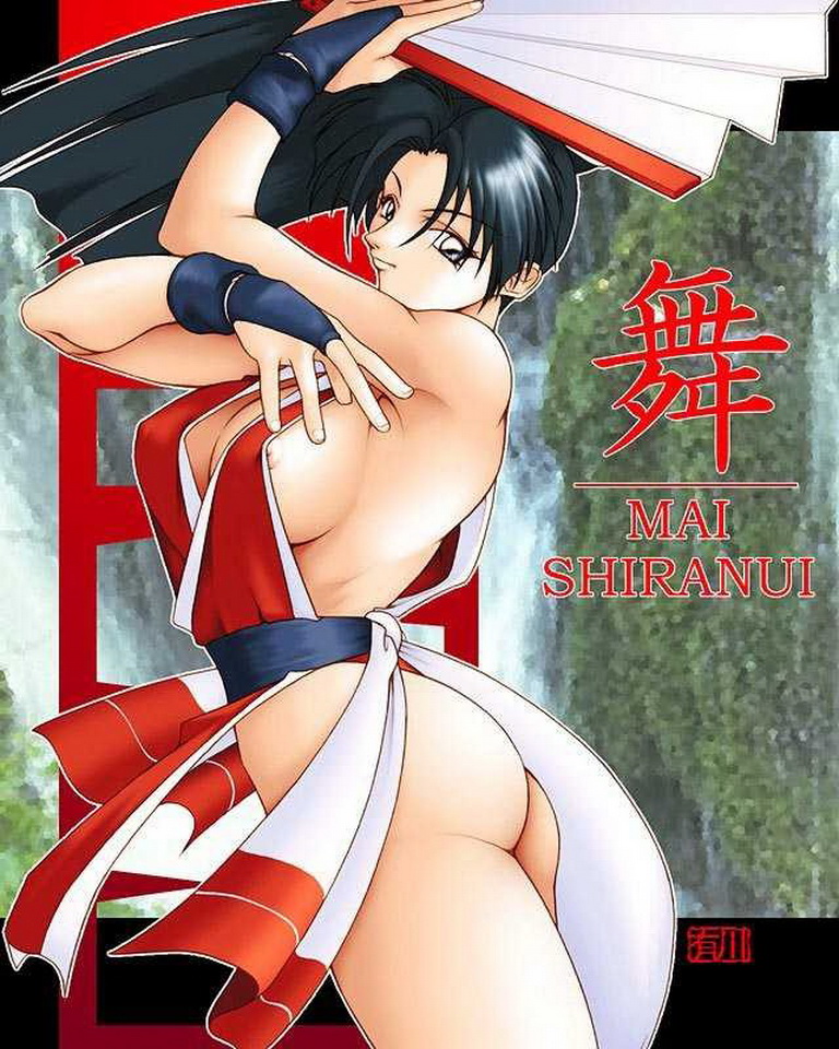 девушка ниндзя с голой попкой, картинка с эротическим персонажем аниме