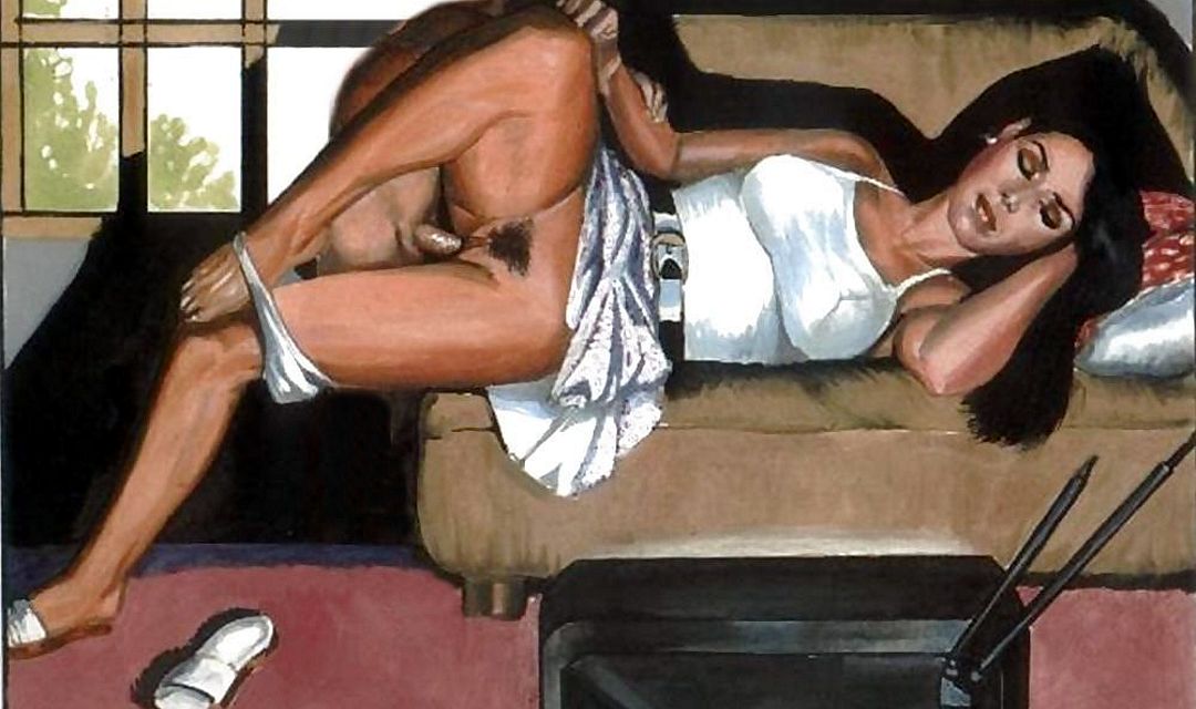 секс на боку перед теликом, эротический рисунок женщины за 30